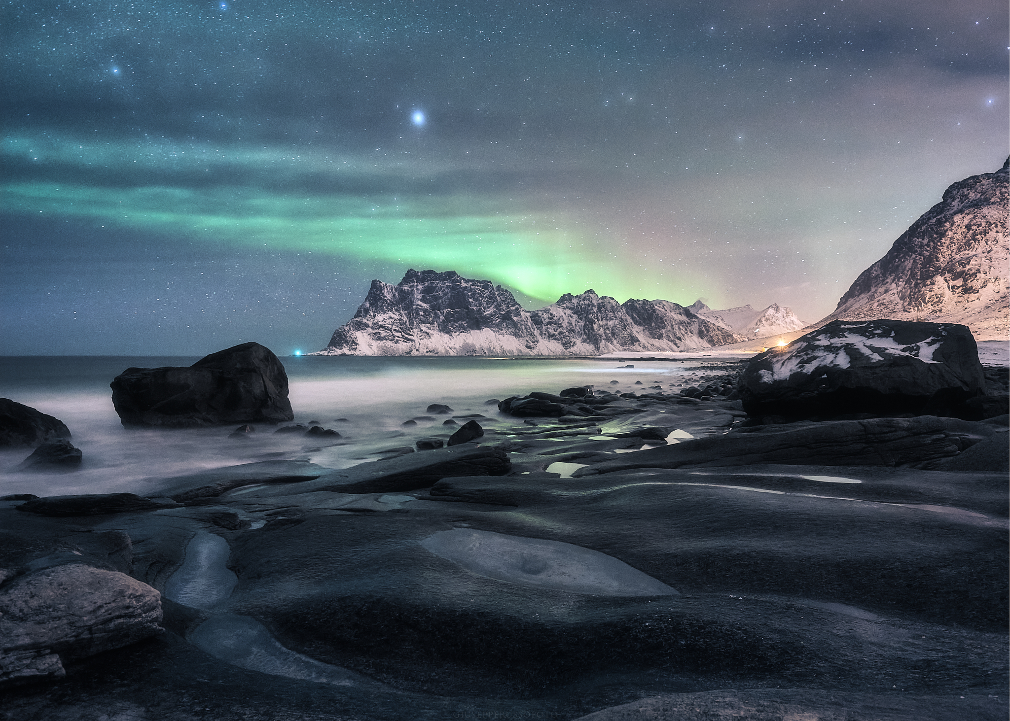 Aurora Boreale sulla spiaggia